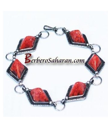 Bracelet kabyle Algerien en corail et argent fait main