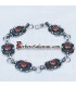 Silver and coral Kabyle bracelet from Algeria 4