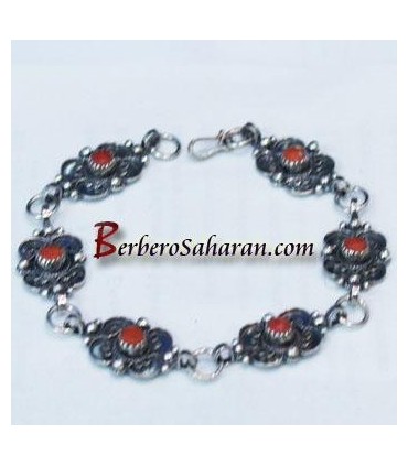 bracelet kabyle Algerien en corail et argent massif