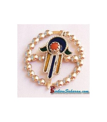 Hand of fatima Kabyle brooch in Silver - Khamsa - Hamsa