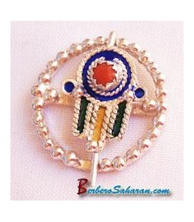 Hand of fatima Kabyle brooch in Silver - Khamsa - Hamsa