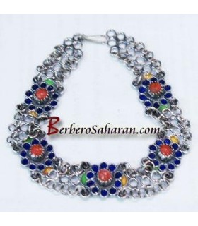 Silver and red coral Kabyle bracelet from Algeria