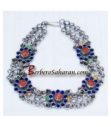 Bracelet kabyle Algerien en corail rouge et argent massif