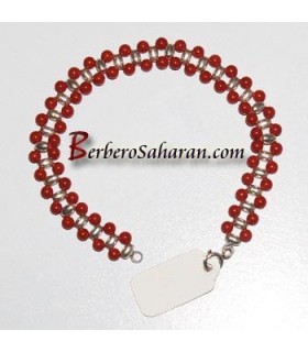 Bracelet Kabyle en Argent et Corail Rouge