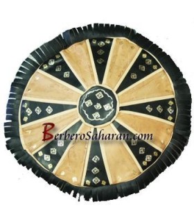 Pure leather handmade Algerian cushion from Mostaganem