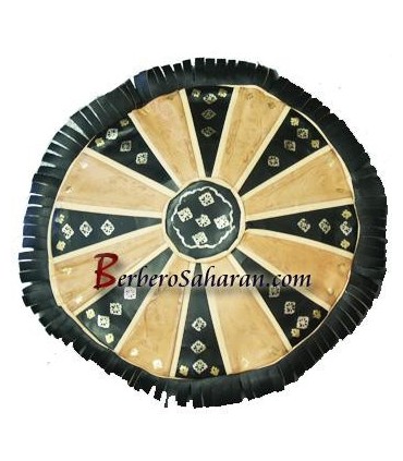 Pure leather handmade Algerian cushion from Mostaganem