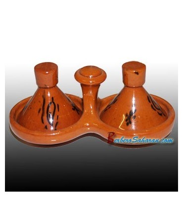 Handmade Moroccan Salt and Pepper condiment holder -Double and triple