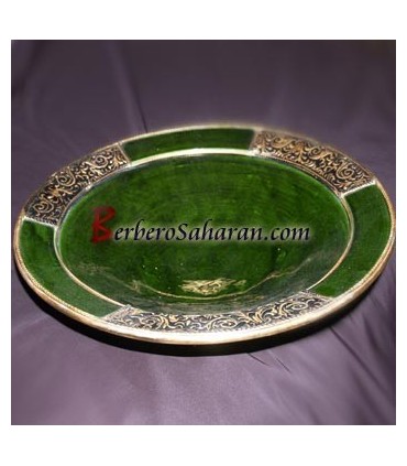 Large white Moroccan Ceramic Safi platter with silver