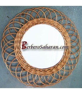 Handmade Algerian Wicker mirror - Round Medium