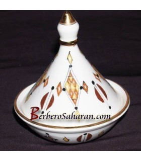 Mini Algerian Berber Ceramic Tagine with liquid Gold