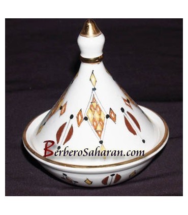 Mini Algerian Berber Ceramic Tagine with liquid Gold