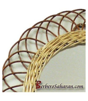 Handmade Algerian Wicker mirror - Oval Medium