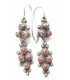 Boucles d'oreilles Berbè﻿res Algeriè﻿nnes en argent massif noirci et corail rouge