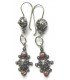 Handmade ancient look Silver and red coral Berber Earrings from Kabylie