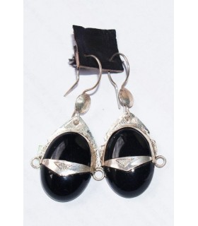 Black Onyx & Silver Tuareg Earrings