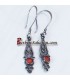 Boucles d'oreilles Kabyles en argent massif et corail rouge pas chères