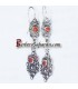 Handmade Beautiful and comfortable Berber earrings with antique silver and red coral from Algeria