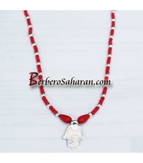New generation and Modern handmade Algerian necklace - Red Berry in Coral