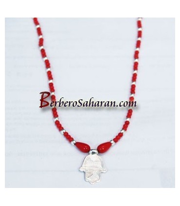 New generation and Modern handmade Algerian necklace - Red Berry in Coral