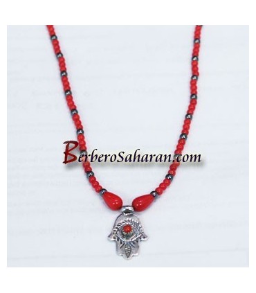 New generation and Modern handmade Algerian necklace - Red Berry in Coral