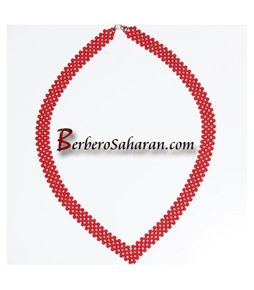 New generation and Modern handmade Algerian necklace - Red Berry in Coral