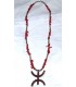 Collier Algérien moderne de nouvelle génération en argent et corail rouge – Framboise rouge