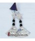 Silver and glass Tuareg Earrings from Algeria