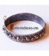 Thick and heavy handmade Silver and red coral Kabyle bangle from Algeria
