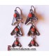 Unique Handmade silver and red coral Berber earrings from Algeria