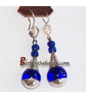 Handmade Silver and blue Agate like Tuareg Earrings