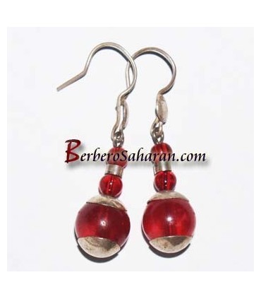 Boucles d'oreilles Touarègues gravée fait main dans le désert du Sahara Algérien