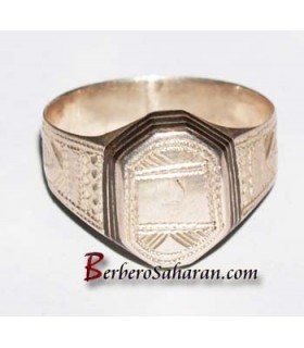 Bague Touarègue Algérienne en Argent et bois d'ébène