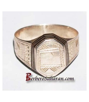 Handmade Moroccan Tuareg Silver and Ebony wood Ring