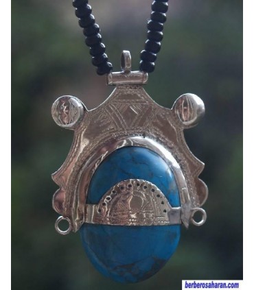 Silver and Turquoise Tuareg Necklace 1
