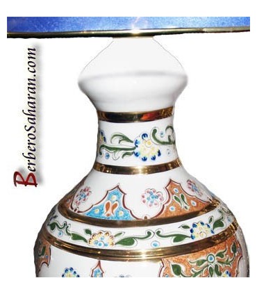 handmade Algerian Berber water set in white ceramic & Gold