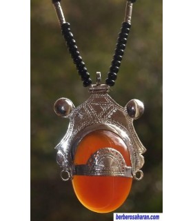 Silver and Agate Tuareg Necklace 21