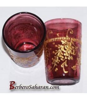 Verres à thé Algérien vert faits et peints à la main