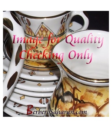 handmade Algerian Berber water set in white ceramic & Gold