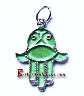 Pendentif Kabyle en argent et emaille - Main de Fatima ou Khamsa