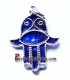 Handmade Silver and colourful enamel hand of Fatima pendant from Algeria