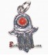 Handmade Silver and red coral hand of Fatima pendant from Algeria