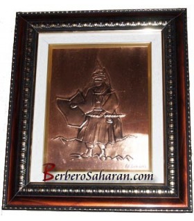 Algerian Berber Hand Engraved 3D Copper art work: Tuareg couple and a camel