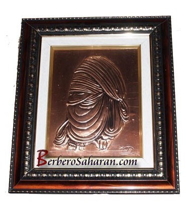 Algerian Berber Hand Engraved 3D Copper art work: Tuareg warrior in his armour