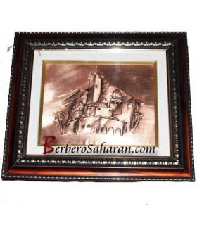 Algerian Berber Hand Engraved 3D Copper art work: Tuareg man and woman