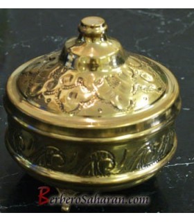 Round Algerian handmade and carved brass Ashtray