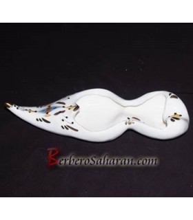 To Quality Handmade Unique Algerian Berber coffee Mug in white ceramic & real Gold