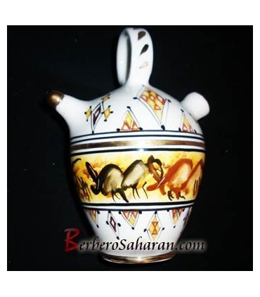 Algerian Handmade cookie Jar in ceramics and liquid gold for sale in Sydney Australia and the world