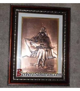 Tuareg man and women on a trip in the sahara desert - 3D Copper artwork