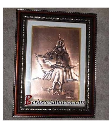 Tuareg man and women on a trip in the sahara desert - 3D Copper artwork