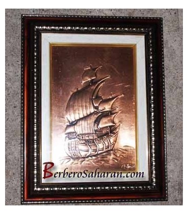 Tuareg blue man warrior in his armour standing like a chief - 3D copper Artwork